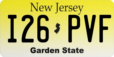 NJ license plate I26PVF