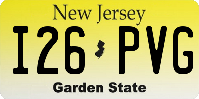 NJ license plate I26PVG