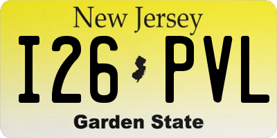 NJ license plate I26PVL