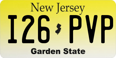 NJ license plate I26PVP