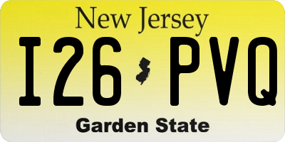 NJ license plate I26PVQ