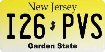 NJ license plate I26PVS