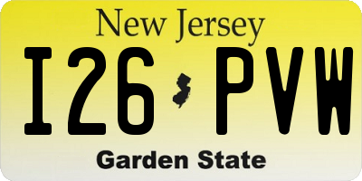NJ license plate I26PVW