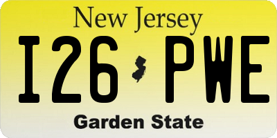 NJ license plate I26PWE
