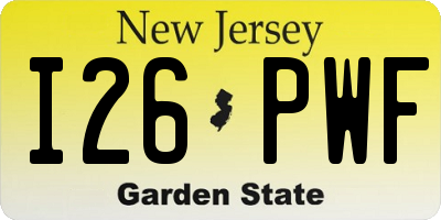 NJ license plate I26PWF