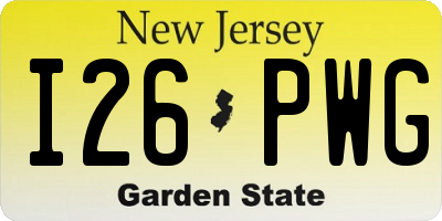 NJ license plate I26PWG