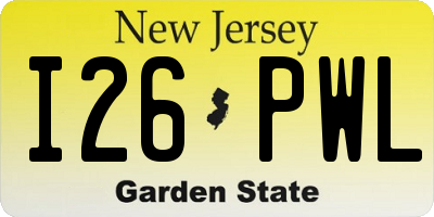 NJ license plate I26PWL