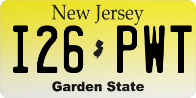 NJ license plate I26PWT