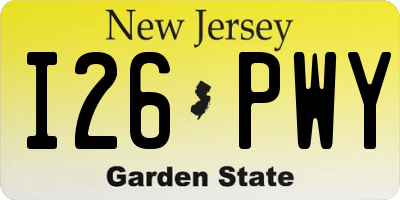NJ license plate I26PWY