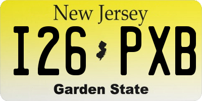 NJ license plate I26PXB