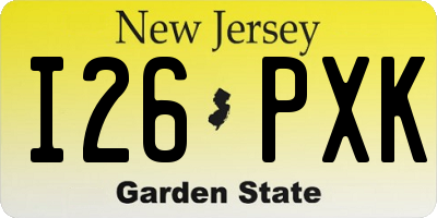 NJ license plate I26PXK