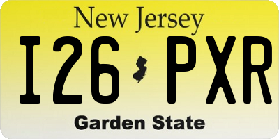 NJ license plate I26PXR