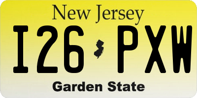 NJ license plate I26PXW
