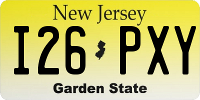 NJ license plate I26PXY