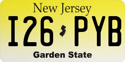 NJ license plate I26PYB