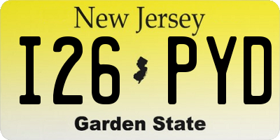 NJ license plate I26PYD