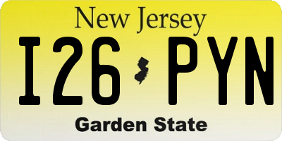 NJ license plate I26PYN