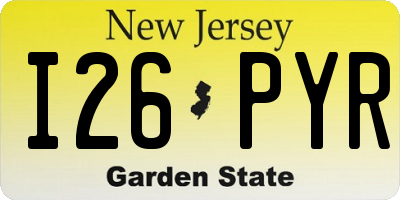 NJ license plate I26PYR