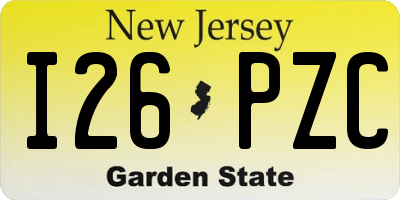 NJ license plate I26PZC