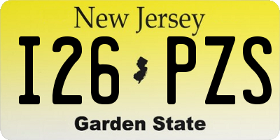 NJ license plate I26PZS