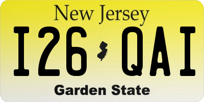 NJ license plate I26QAI
