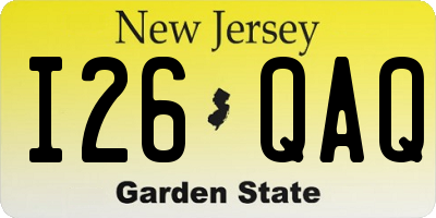 NJ license plate I26QAQ