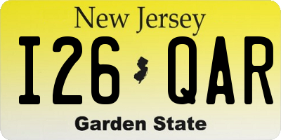 NJ license plate I26QAR