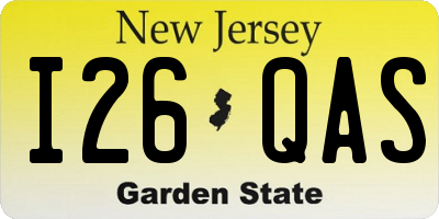NJ license plate I26QAS