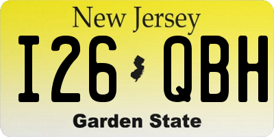 NJ license plate I26QBH