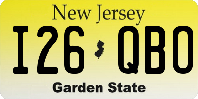 NJ license plate I26QBO