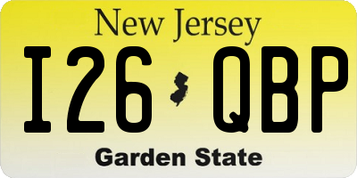 NJ license plate I26QBP