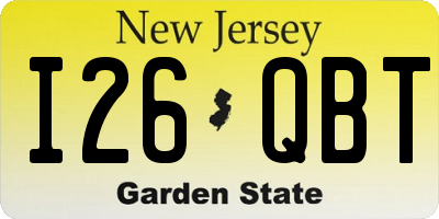 NJ license plate I26QBT