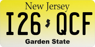 NJ license plate I26QCF