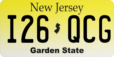 NJ license plate I26QCG