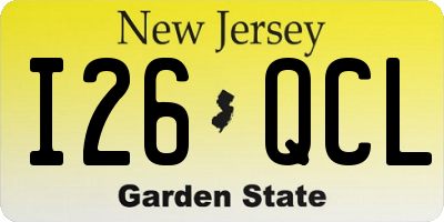 NJ license plate I26QCL