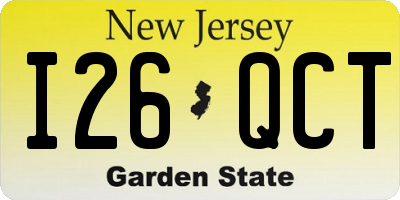 NJ license plate I26QCT
