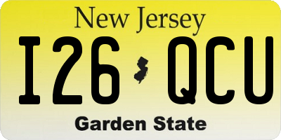 NJ license plate I26QCU