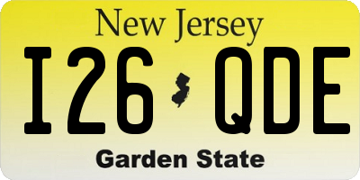 NJ license plate I26QDE