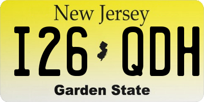 NJ license plate I26QDH