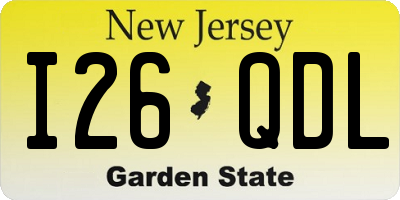 NJ license plate I26QDL