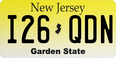 NJ license plate I26QDN
