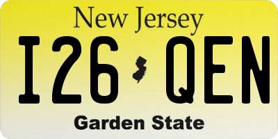 NJ license plate I26QEN