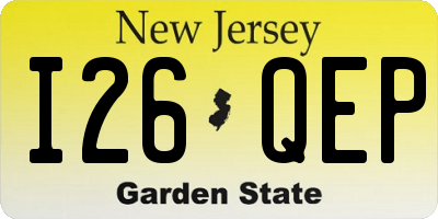 NJ license plate I26QEP