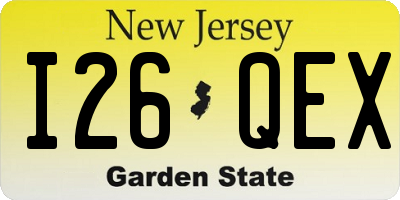NJ license plate I26QEX