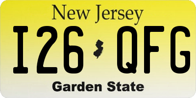 NJ license plate I26QFG