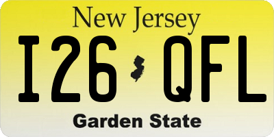 NJ license plate I26QFL