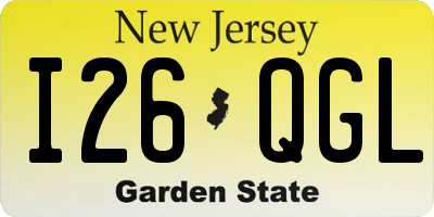 NJ license plate I26QGL