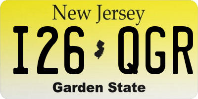 NJ license plate I26QGR