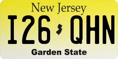 NJ license plate I26QHN