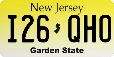 NJ license plate I26QHO